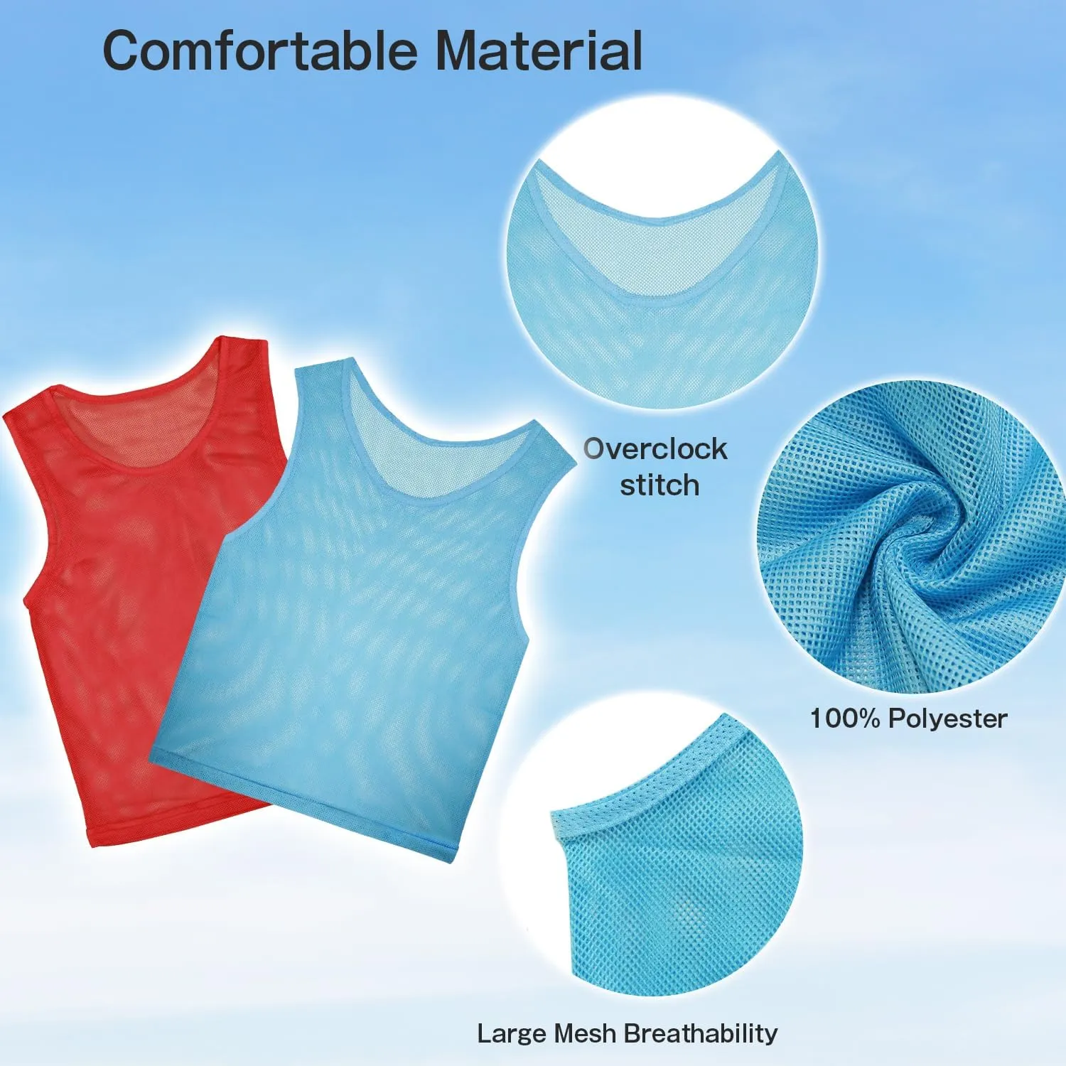 Layway Pinnies Team Practice Vests for Child Youth Teen Adult,Mesh Scrimmage Jersey for Soccer Football Basketball
