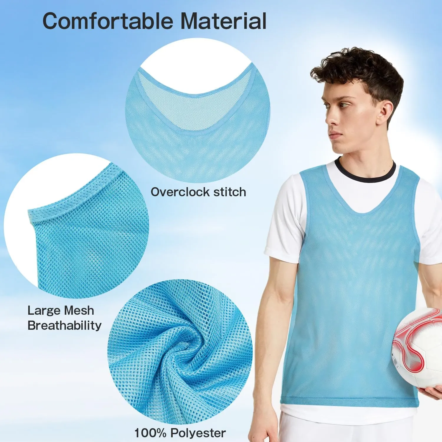 Layway Pinnies Team Practice Vests for Child Youth Teen Adult,Mesh Scrimmage Jersey for Soccer Football Basketball