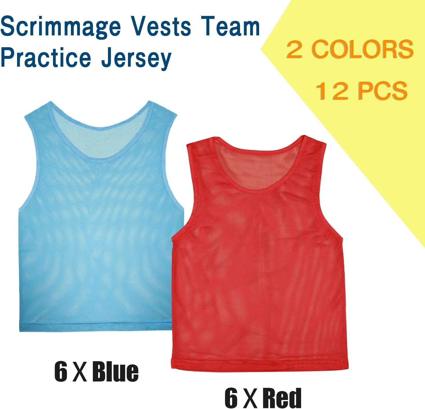 Layway Pinnies Team Practice Vests for Child Youth Teen Adult,Mesh Scrimmage Jersey for Soccer Football Basketball