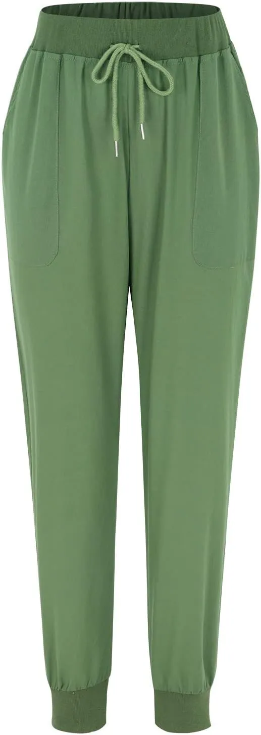 Linen Pants for Women Casual 2024 Summer Drawstring Elastic High Waist Palazzo Pants Straight Wide Leg Lounge