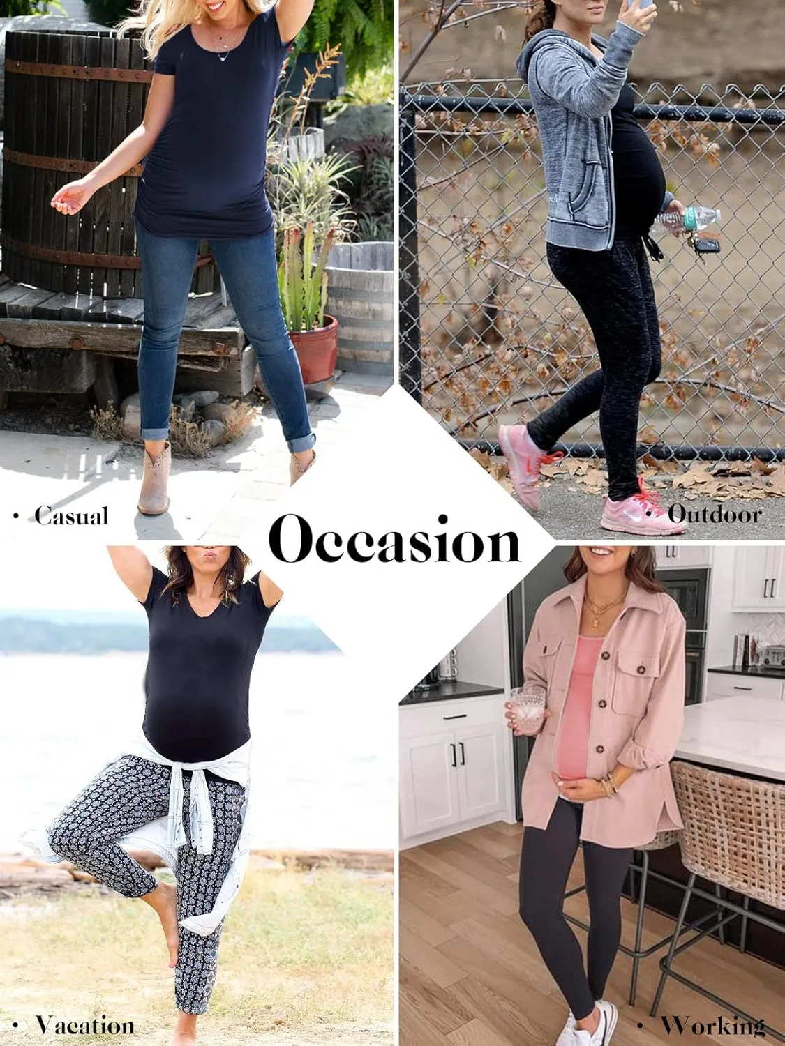 Love2Mi Womens Mama Maternity Tunic Tops Side Ruched T-Shirt Short Sleeve Fitted Pregnancy Clothes