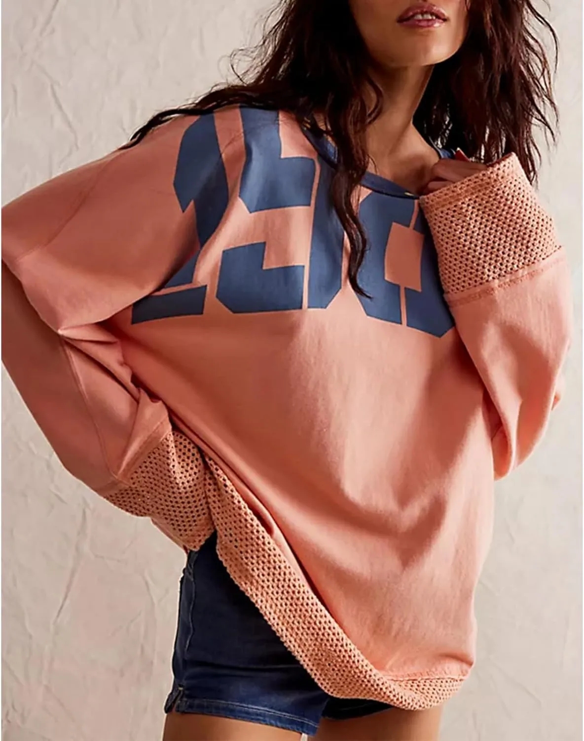 Meiweileya Womens Y2k Usa Star Graphic Print Oversized Sweatshirts Vintage Striped Tiger Aesthetic Hoodies Doop Tops