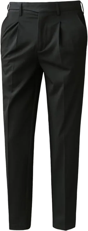 Men's Athletic-Fit Casual Stretch Pant Slim Fit Flat-Front Pants Loose Suit Pants Business Trousers Chino Pant (28,Black)