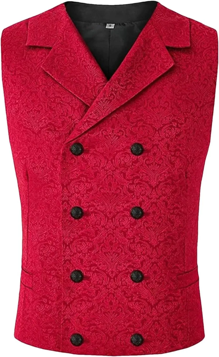 Men's Business Double Breasted Suit Vest Printed Waistcoat Slim Fit Wedding Groomsmen Vests