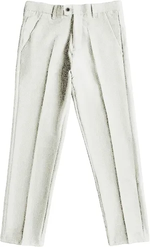 Men's Business Suit Pants Casual Pants Slim Fit Flex Flat Front Pant Stretch Tapered Chino Pants Trousers (29,White)