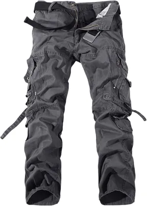 Men's Casual Military Pants, Tactical Wild Army Combat ACU Rip Stop Camo Cargo Work Pants Trousers with 6 Pockets