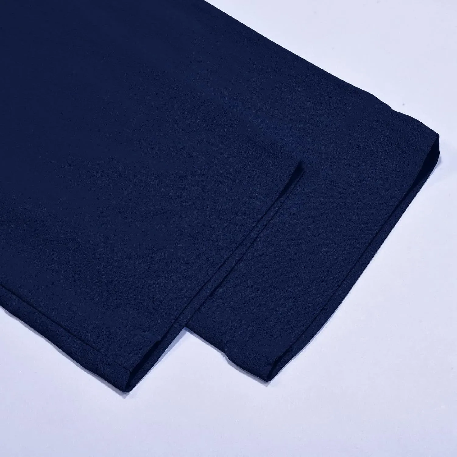 Men's Linen Solid Color Casual Drawstring Pocket Pants Lightweight Elastic Waist