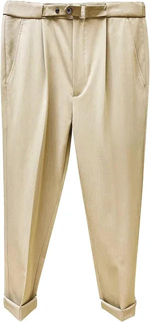 Men's Slim Fit Dress Pant Stretch Flat Front Traveler Long Pant Fashion Casual Business Chino Pants (29,Khaki)