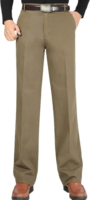 Men's Stretch Dress Pants Casual Slim Fit Skinny Suit Pants Chino Pant Business Fit Flex Flat Front Pant (30,Dark Khaki)