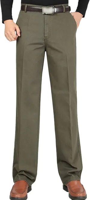 Men's Stretch Dress Pants Casual Slim Fit Skinny Suit Pants Chino Pant Business Fit Flex Flat Front Pant (31,Army Green)