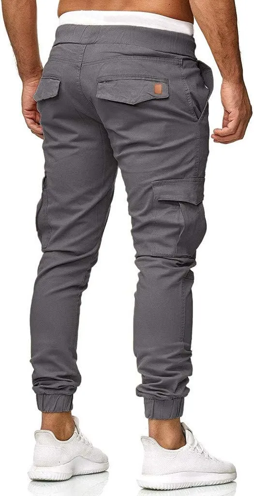 Mens Workout Cargo Sweatpants Joggers Pants Loose Fit Men's Classic-Fit Expandable-Waist Flat-Front Pant Golf Joggers