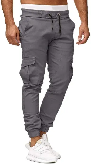 Mens Workout Cargo Sweatpants Joggers Pants Loose Fit Men's Classic-Fit Expandable-Waist Flat-Front Pant Golf Joggers