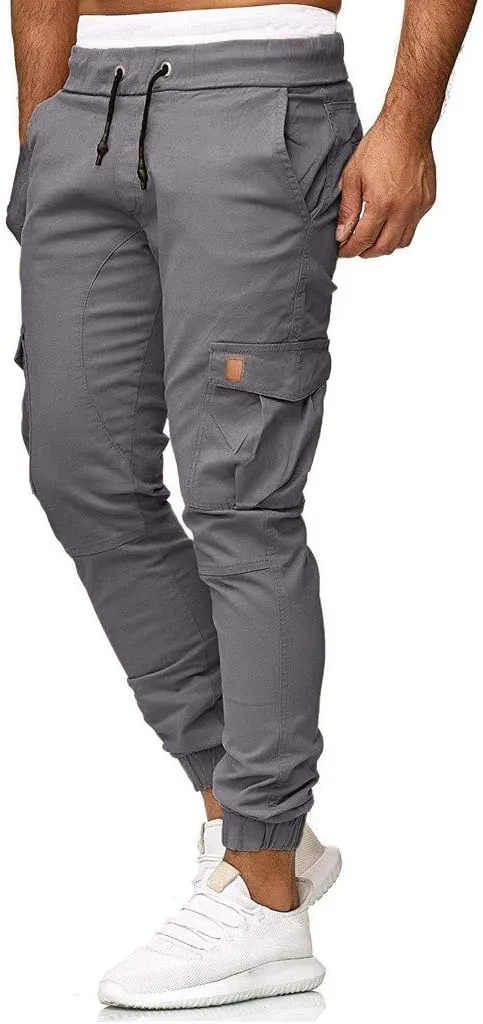 Mens Workout Cargo Sweatpants Joggers Pants Loose Fit Men's Classic-Fit Expandable-Waist Flat-Front Pant Golf Joggers