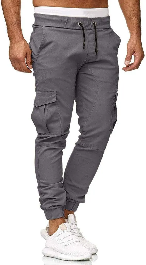 Mens Workout Cargo Sweatpants Joggers Pants Loose Fit Men's Classic-Fit Expandable-Waist Flat-Front Pant Golf Joggers