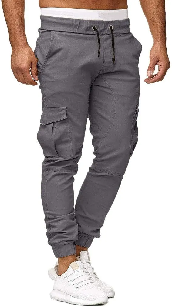 Mens Workout Cargo Sweatpants Joggers Pants Loose Fit Men's Classic-Fit Expandable-Waist Flat-Front Pant Golf Joggers