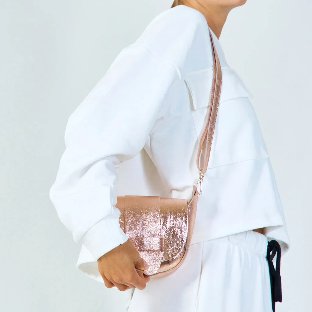 Metallic leather saddle bags wholesale