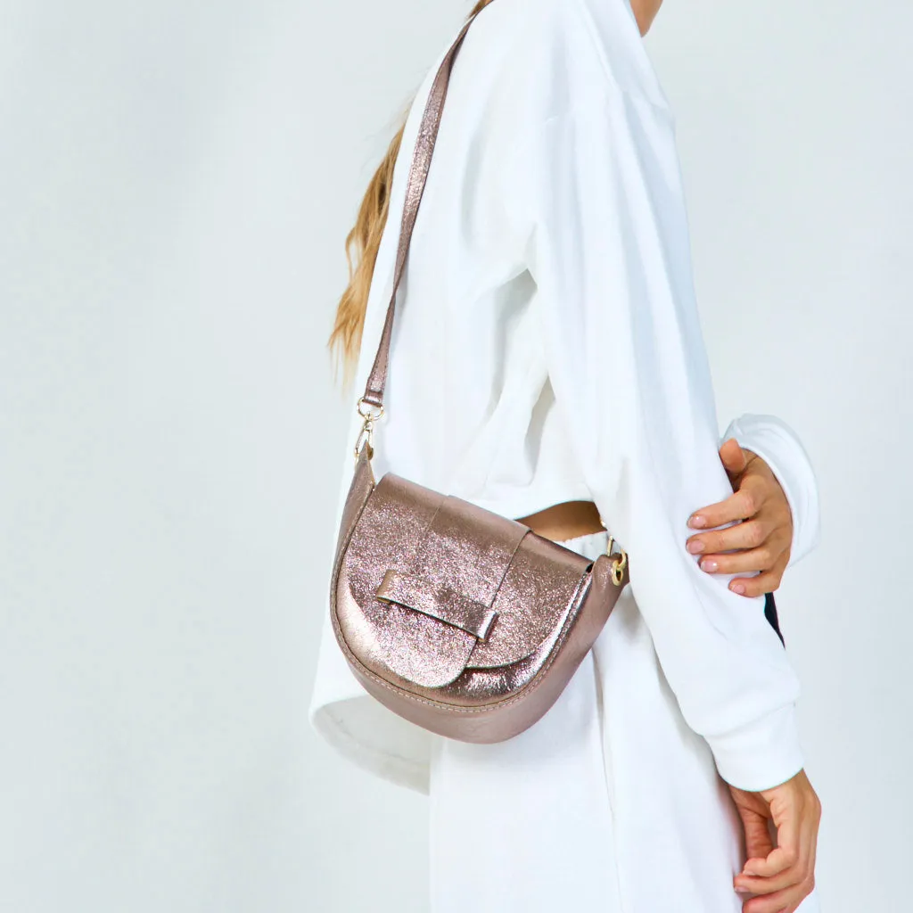 Metallic leather saddle bags wholesale
