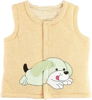 Monvecle Baby to Toddler Cotton Padded Vests Unisex Infants Sleeveless Padding Waistcoat Brown 9-12M