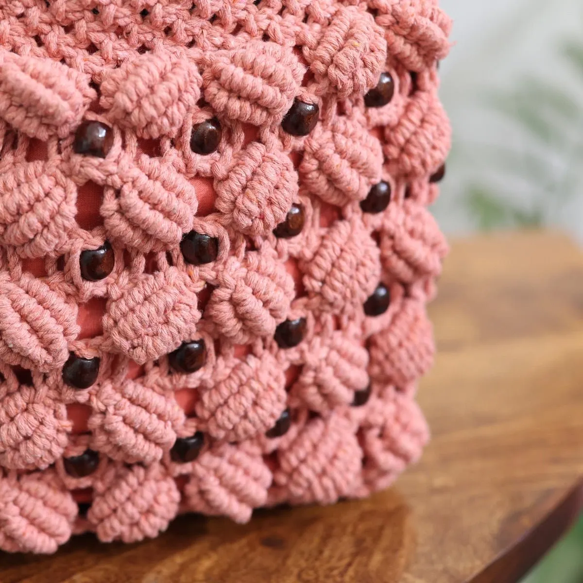 Peach Ring Handmade Macrame Bag