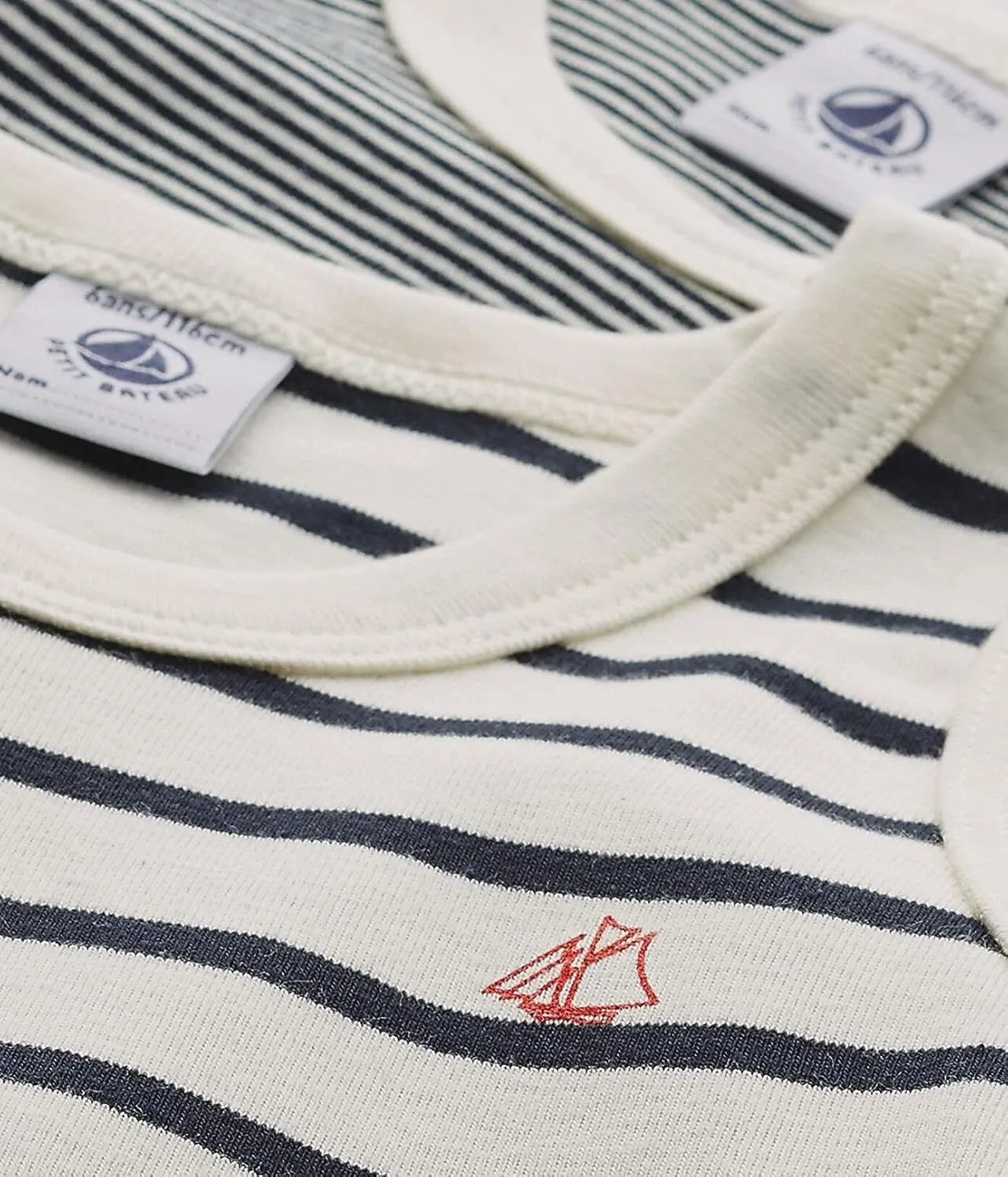 Petit Bateau Boys' Pinstriped Cotton Vests Tank TOP 2-Pack Style A01DS Sizes 2-12 Years