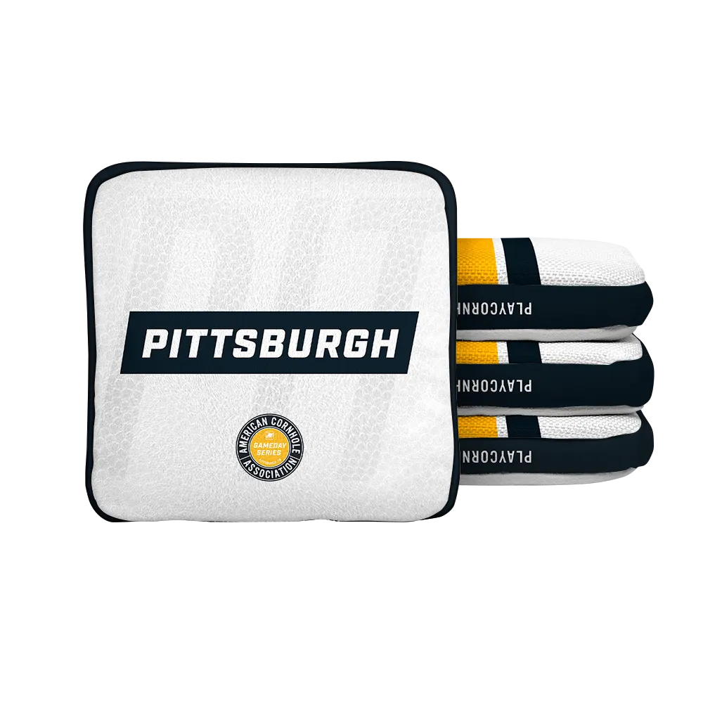 Pittsburgh Football Gameday Stripes Synergy Edge Cornhole Bags