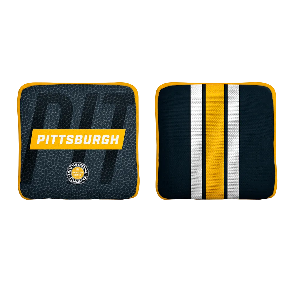 Pittsburgh Football Gameday Stripes Synergy Edge Cornhole Bags