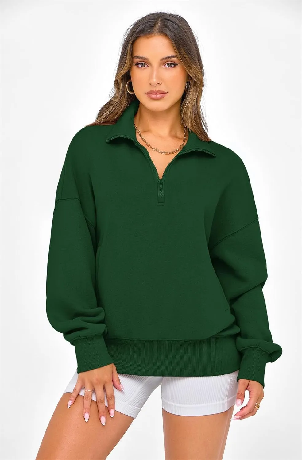 PRETTYGARDEN Womens Half Zip Sweatshirts Fleece Hoodies 2024 Trendy Long Sleeve Pullover Tops Fall Winter Outfits with Pocket