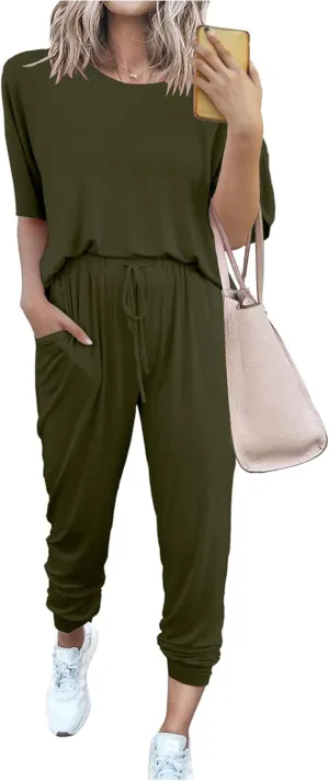 PRETTYGARDEN Women's Two Piece Lounge Sets 2025 Spring Summer Jogger Pants Vacation Outfits Travel Airplane Matching Clothes