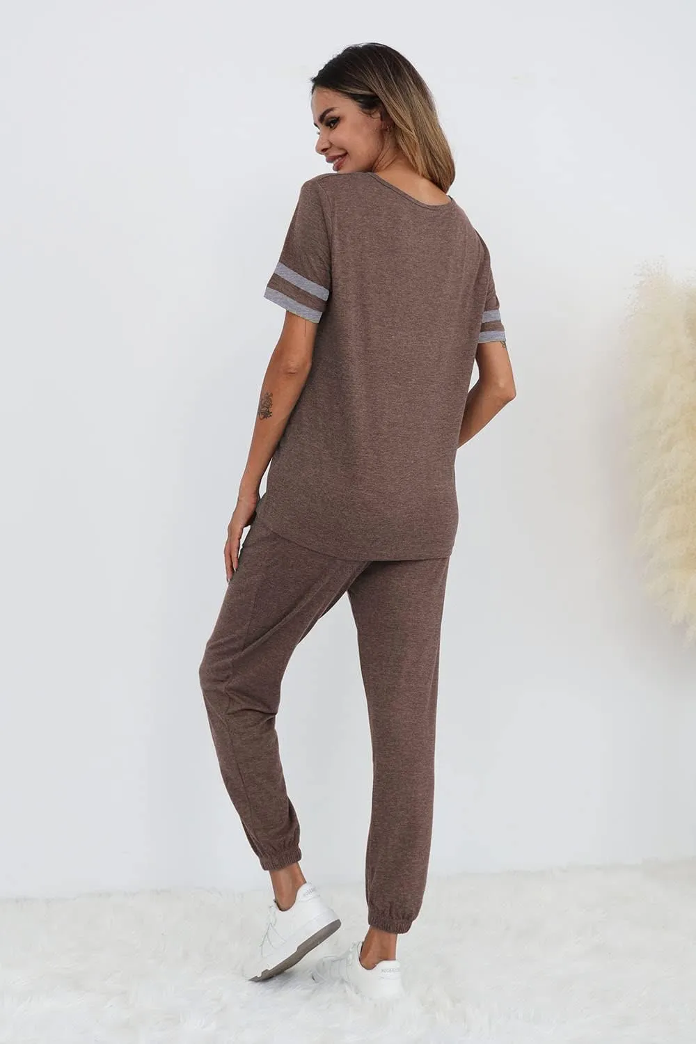 PRETTYGARDEN Women's Two Piece Lounge Sets 2025 Spring Summer Jogger Pants Vacation Outfits Travel Airplane Matching Clothes