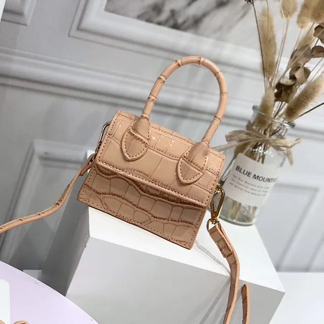Purpdrank - Mini Small Square bag Fashion New Quality PU Leather Women's Handbag Crocodile pattern Chain Shoulder Messenger Bags