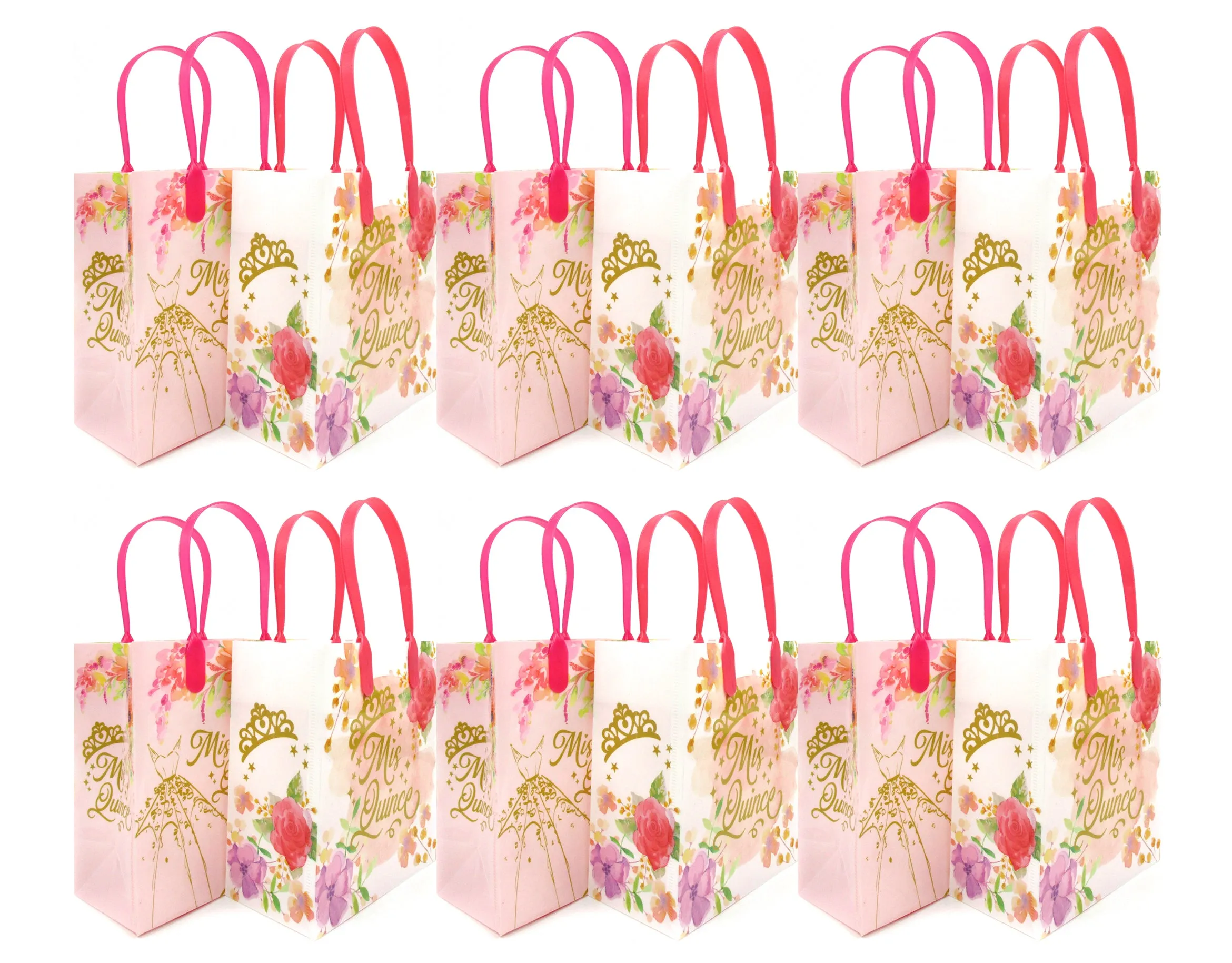 Quicenera Party Favor Bags Treat Bags - Set of 6 or 12
