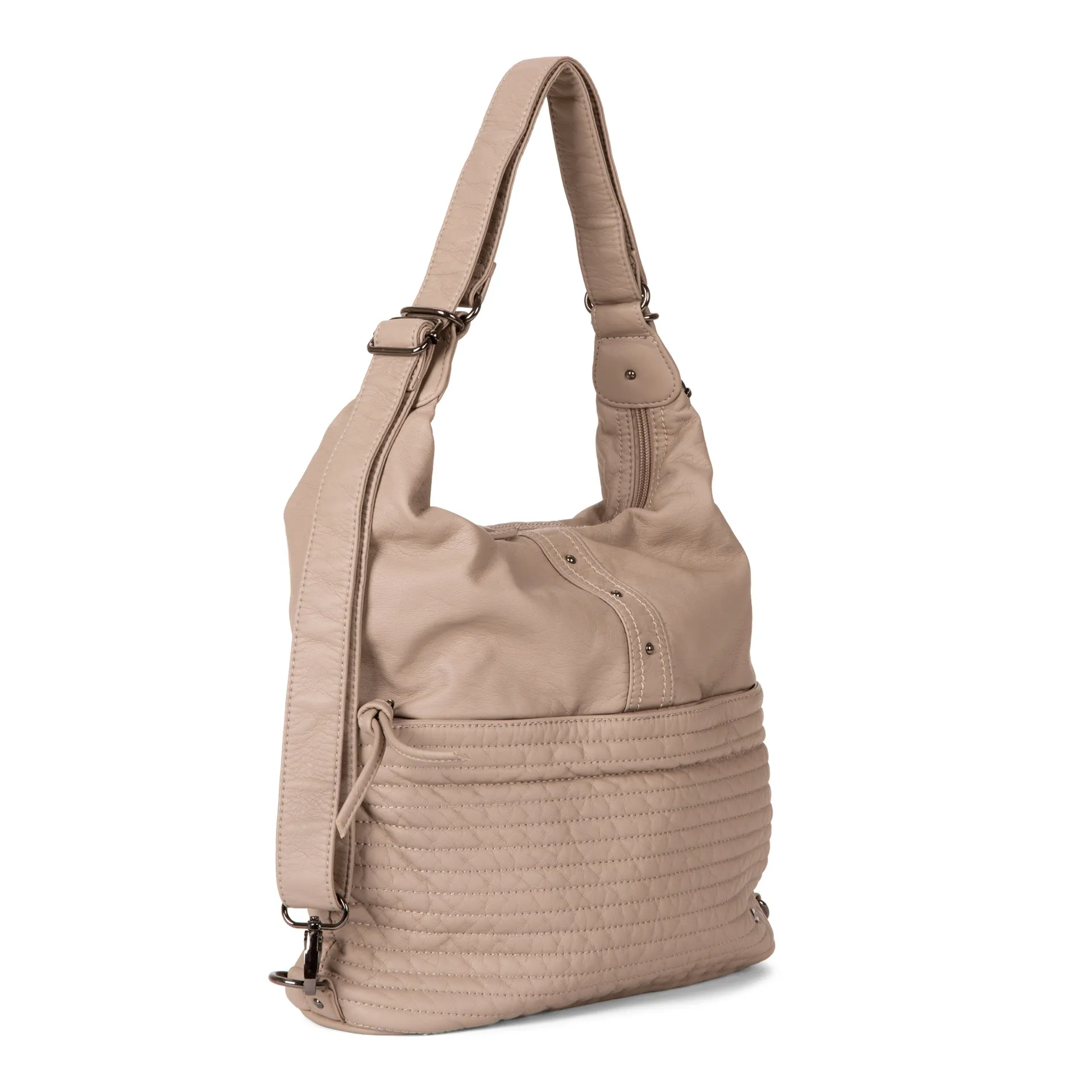Quilted Convertible Hobo Bag