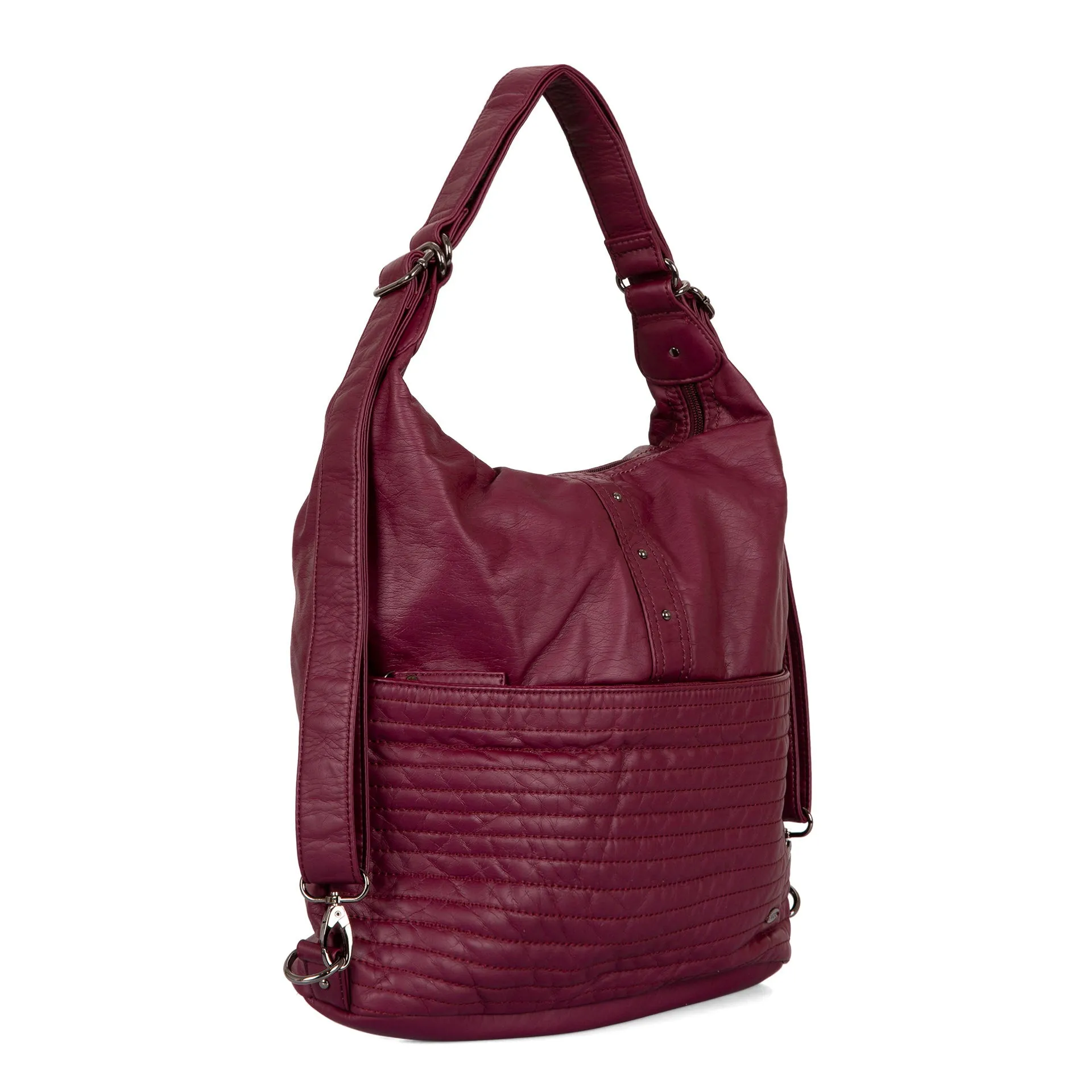 Quilted Convertible Hobo Bag