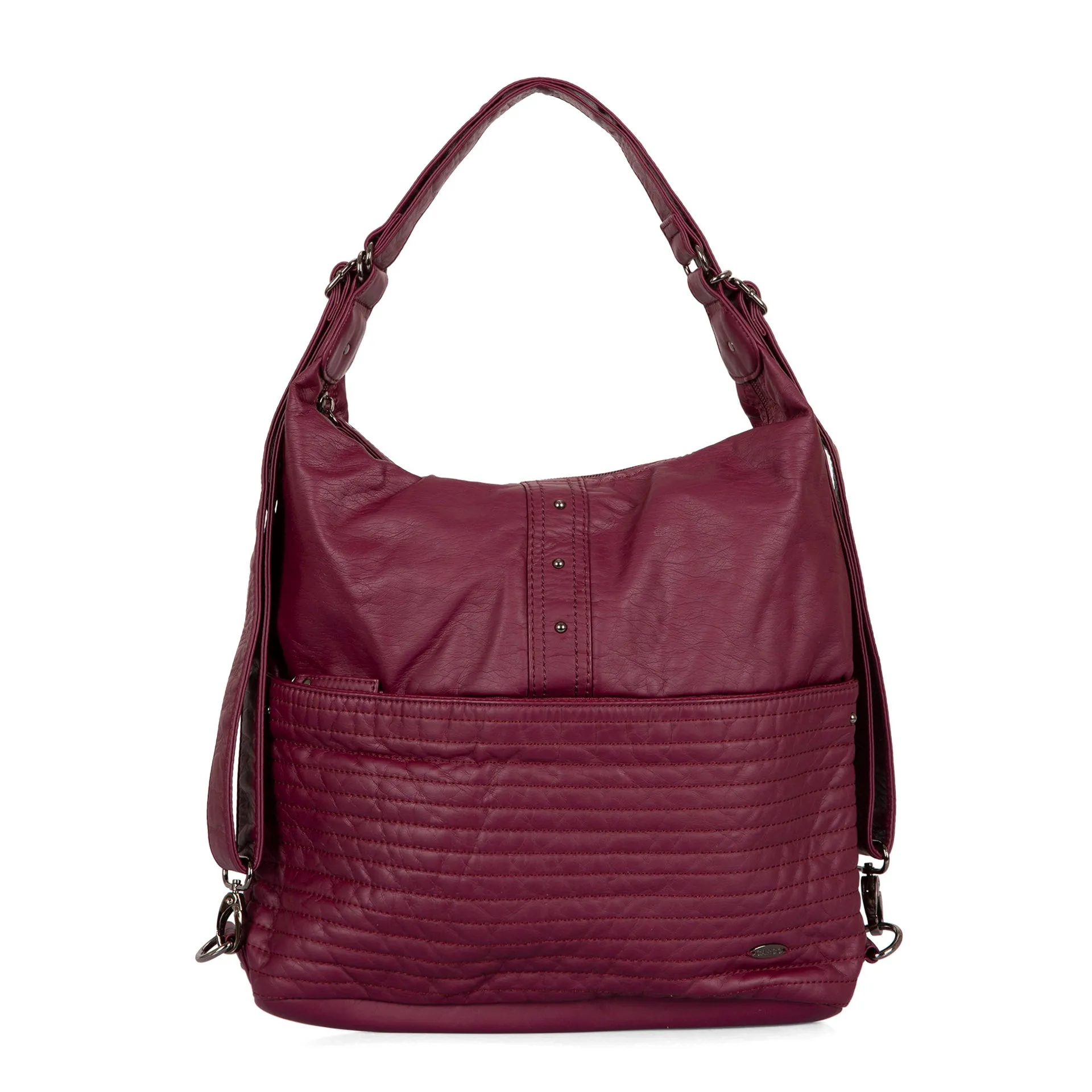 Quilted Convertible Hobo Bag
