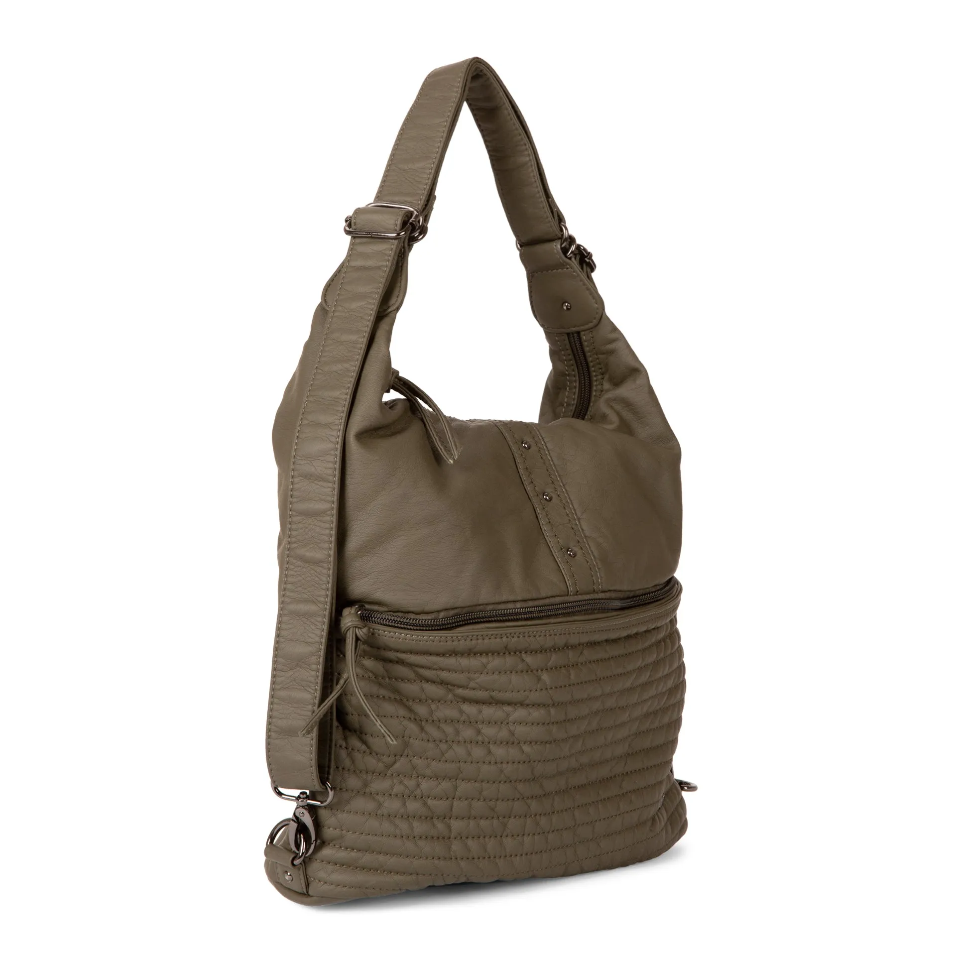 Quilted Convertible Hobo Bag