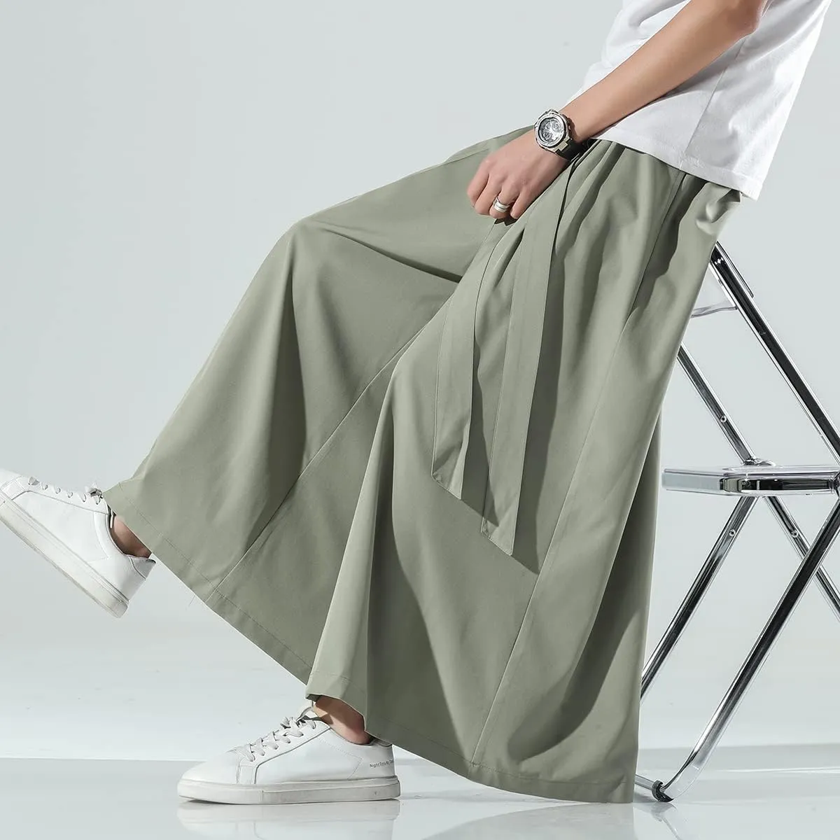 Seidarise Men's Wide Leg Casual Harem Linen Japanese Yoga Harem Pants Hip hop Joggers Baggy