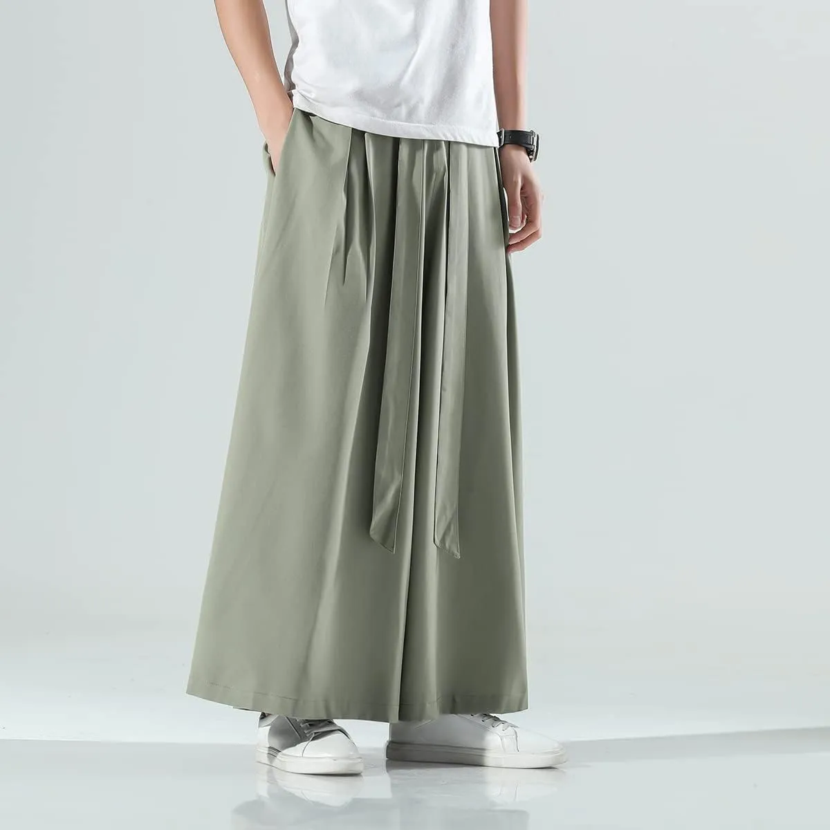 Seidarise Men's Wide Leg Casual Harem Linen Japanese Yoga Harem Pants Hip hop Joggers Baggy