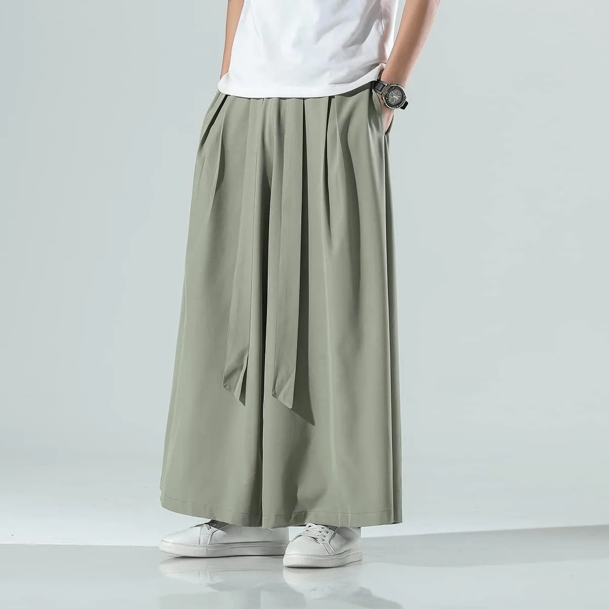 Seidarise Men's Wide Leg Casual Harem Linen Japanese Yoga Harem Pants Hip hop Joggers Baggy