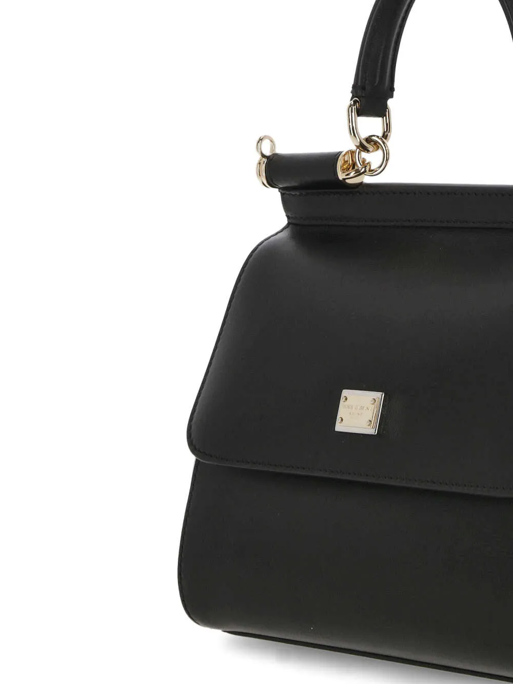Sicily Leather Tote Bag in Black
