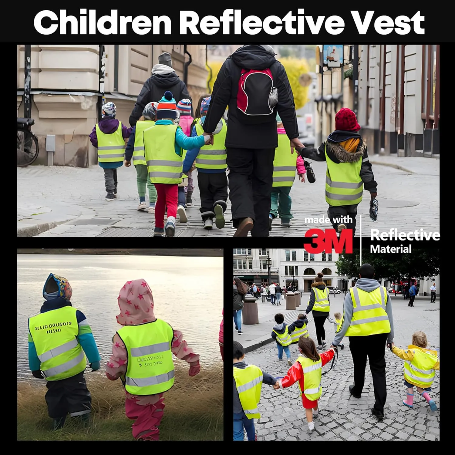 SIFE kids safety vest, made with 3m reflective material, safeguards our young adventurers