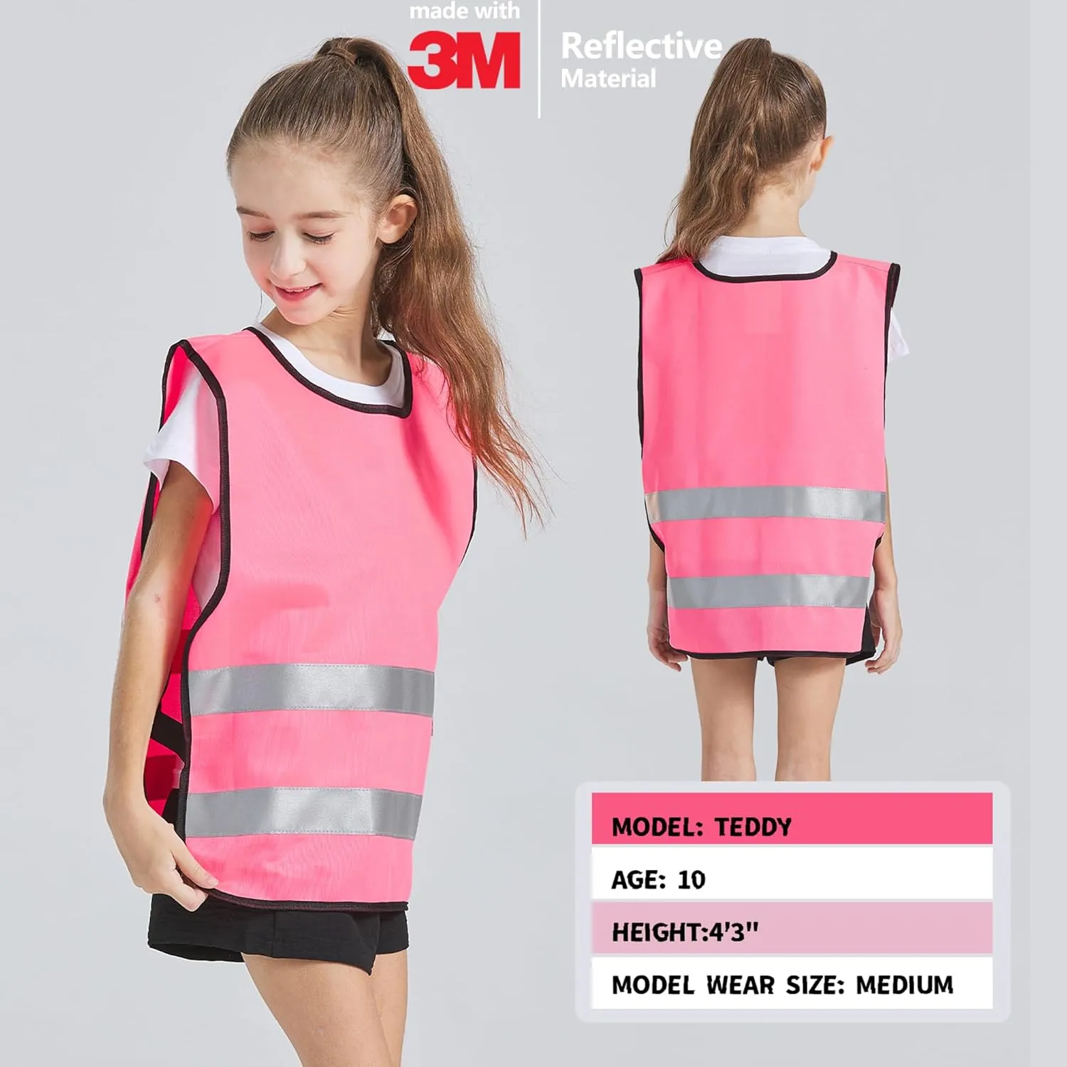SIFE kids safety vest, made with 3m reflective material, safeguards our young adventurers
