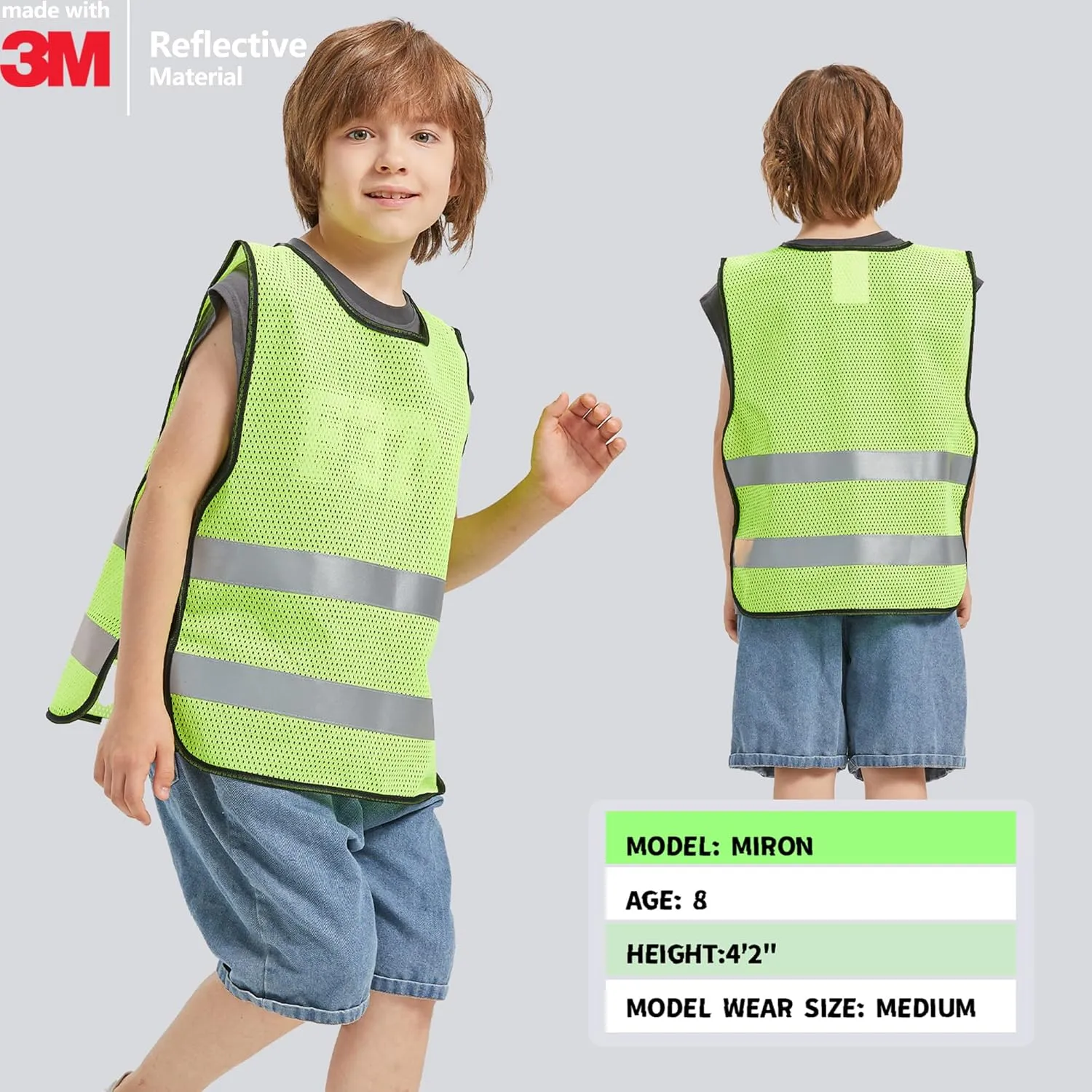 SIFE kids safety vest, made with 3m reflective material, safeguards our young adventurers
