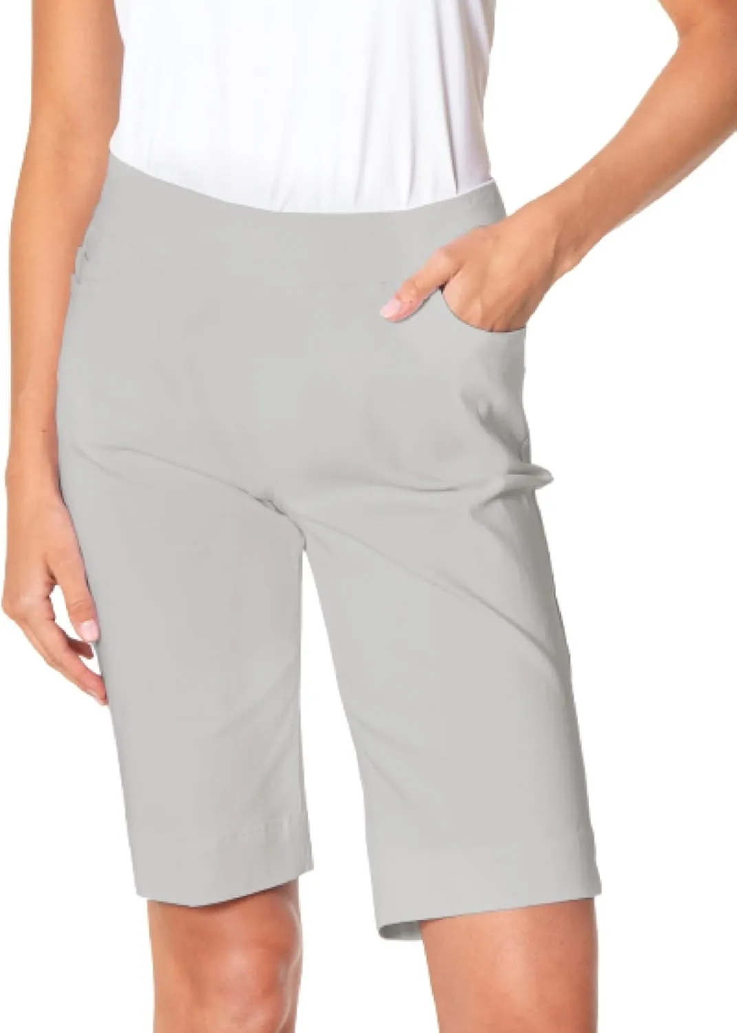 SLIM-SATION Women's Golf Wide Band Pull On Short with Real Pockets