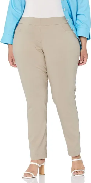 SLIM-SATION Women's Plus-Size Pull-on Straight-Leg Pant