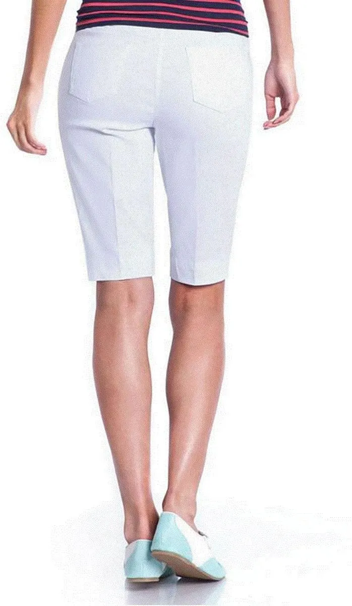 SLIM-SATION Women's Wide Band Pull-on Solid Walking Short