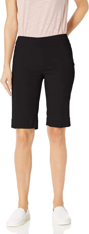 SLIM-SATION Women's Wide Band Pull-on Solid Walking Short