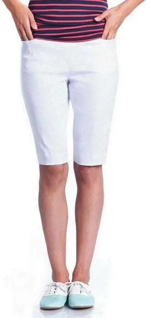 SLIM-SATION Women's Wide Band Pull-on Solid Walking Short