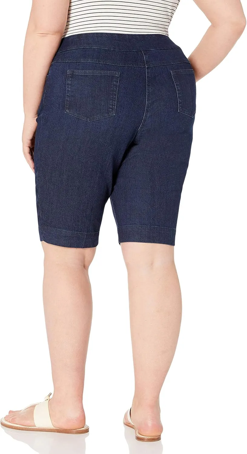 SLIM-SATION Women's Wide Band Pull-on Solid Walking Short