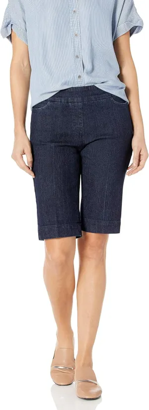 SLIM-SATION Women's Wide Band Pull-on Solid Walking Short