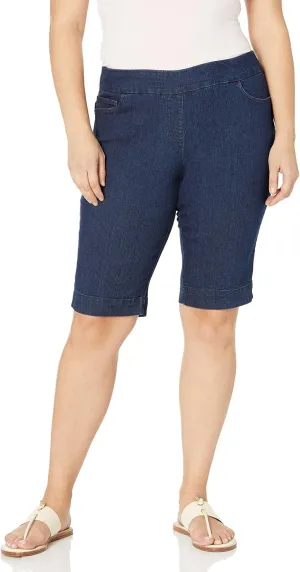 SLIM-SATION Women's Wide Band Pull-on Solid Walking Short
